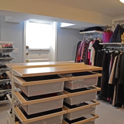 Basement remodeling storage closet