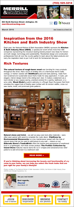 Merrill Contracting home remodeling ideas e-newsletter
