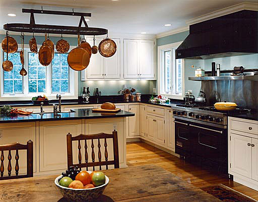 Kitchen remodeling with pot rack