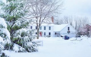 winter home with snow