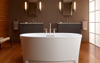 Photo of master bathroom soaking tub