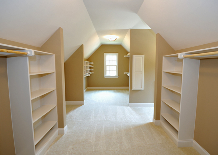 Finished attic master suite closet