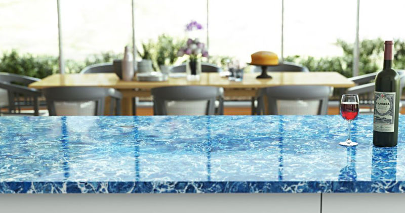 Quartz counter material