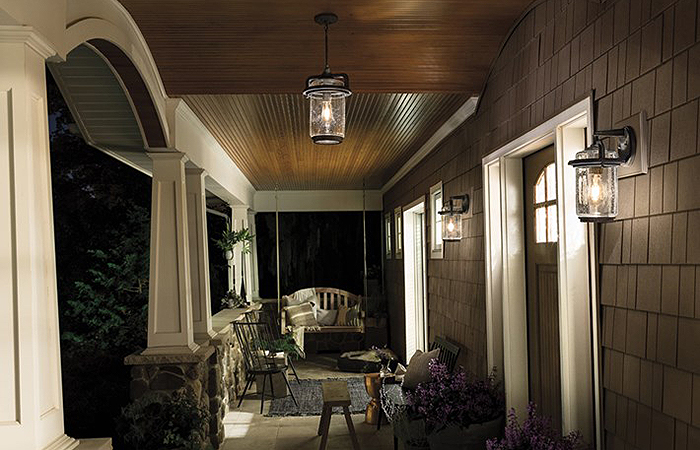 Front porch at night