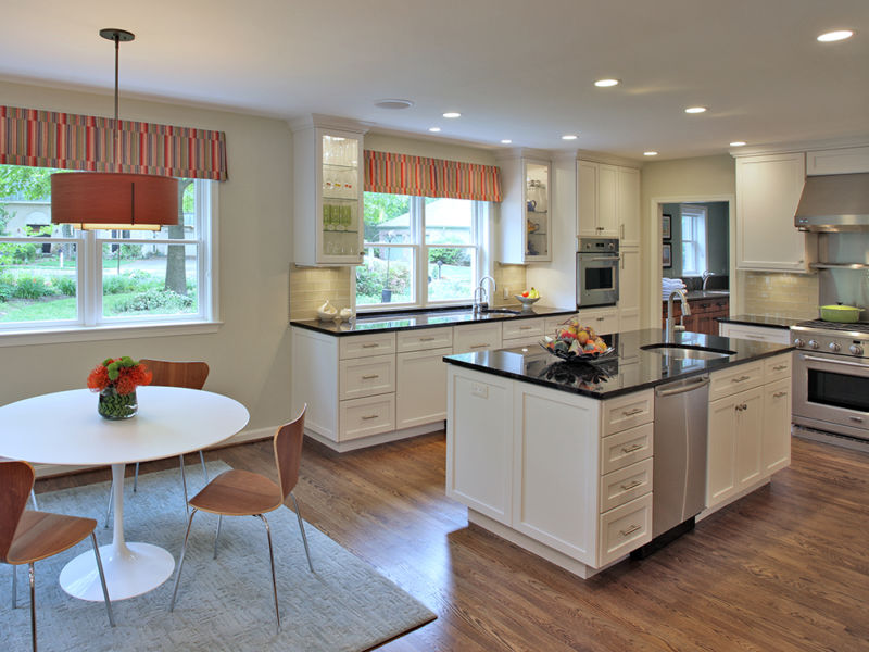 White kitchen with island idea