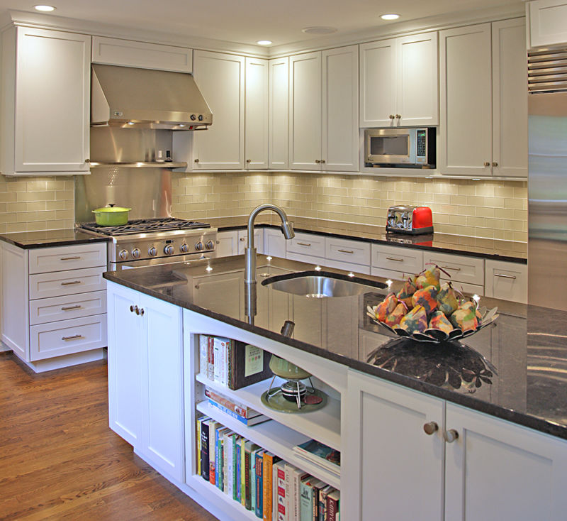 Island ideas: sink and bookcase