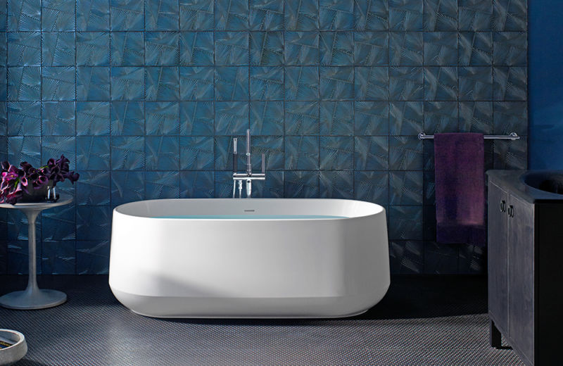 blue and white bathroom