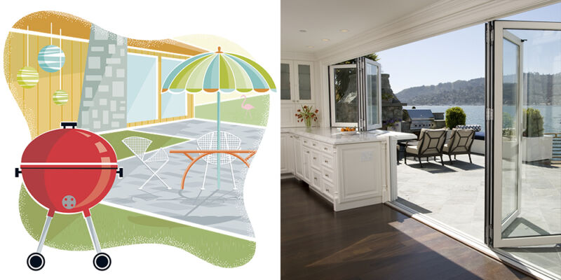 Vintage and current patio images