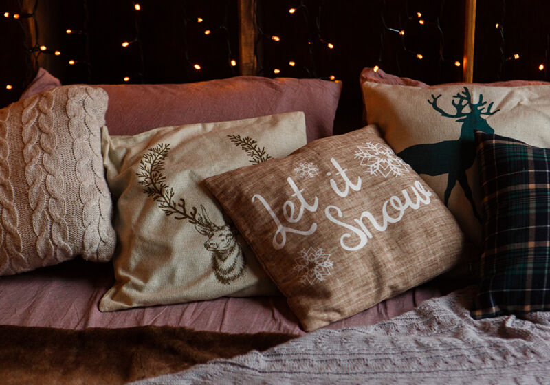 winter theme pillows