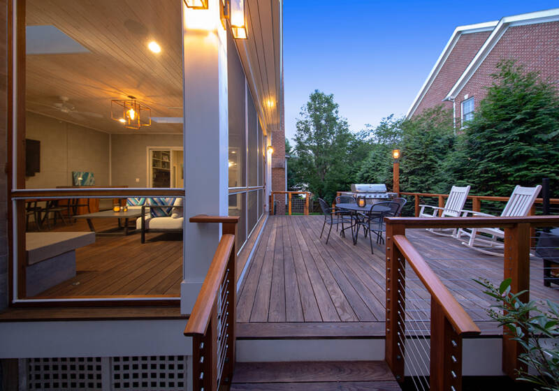 Sunroom addition and deck