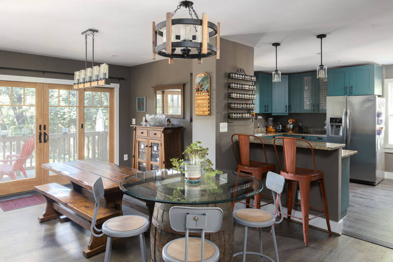 Ktchen and Dining Room in Whole House Remodel with Second Floor Addition