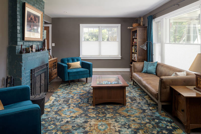 Living Room in Whole House Remodel with Second Floor Addition