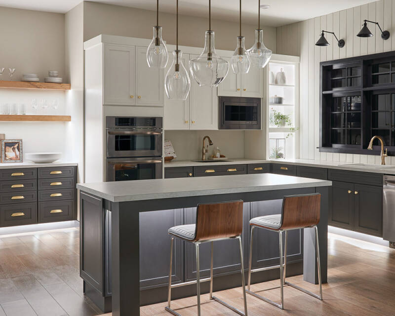 Photo of how to layer lighting in a kitchen with accent lights